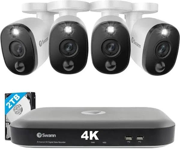 Swann 8-Channel 4-Camera 4K Ultra HD DVR Security Surveillance System