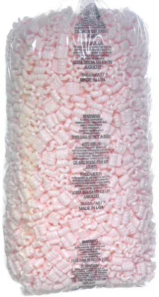 Bubblefast! Brand 3.5 Cu ft Pink Anti Static Packing Peanuts Popcorn