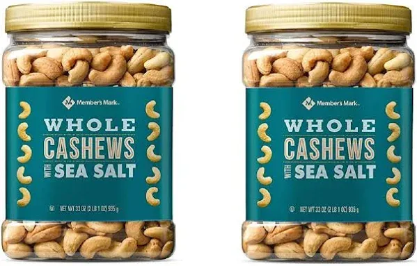 Member Mark Whole Cashews with Sea Salt, 33 Ounces