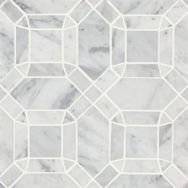 Monet Honed Marble Mosaic Tile 12 x 12", White Carrara (5-Pack, 5.1 SF)