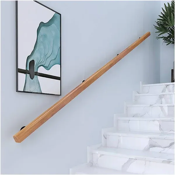 KEPMOGOH Wooden Handrails 1-20ft Non-Slip Staircase Handrail For Home Garden Corridor Lofts Kindergarten Guardrail Decking Railings