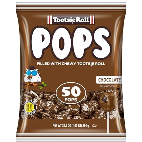 Tootsie Pops Single Flavor Bag - Chocolate Flavored Lollipops with Chocolatey Ce