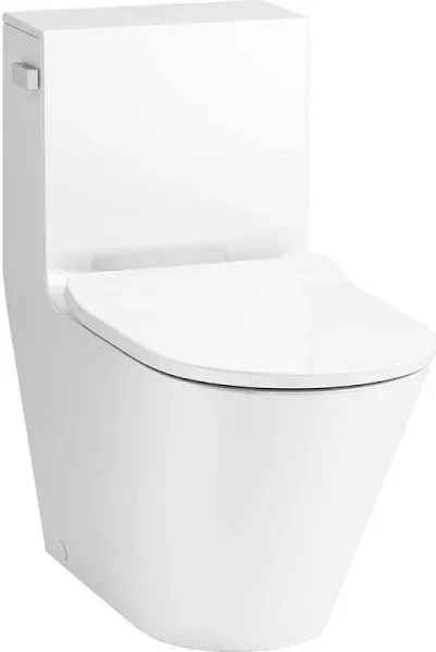 KOHLER 22378-0 Brazn One-Piece Compact Elongated Toilet with Skirted Trapway, Dual-Flush 0.8 or 1.28 GPF, White