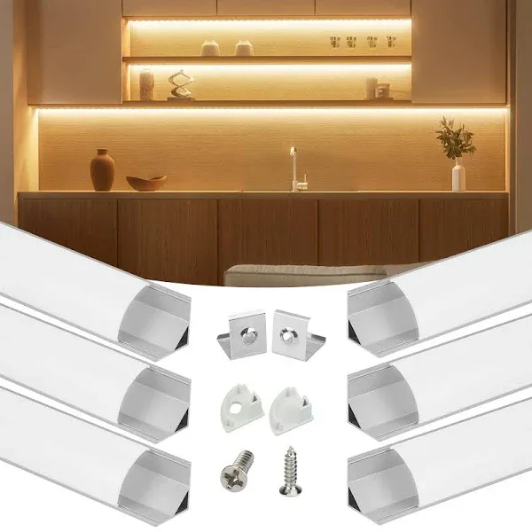 Muzata V-Shape Aluminum Channel for LED Strip Lights