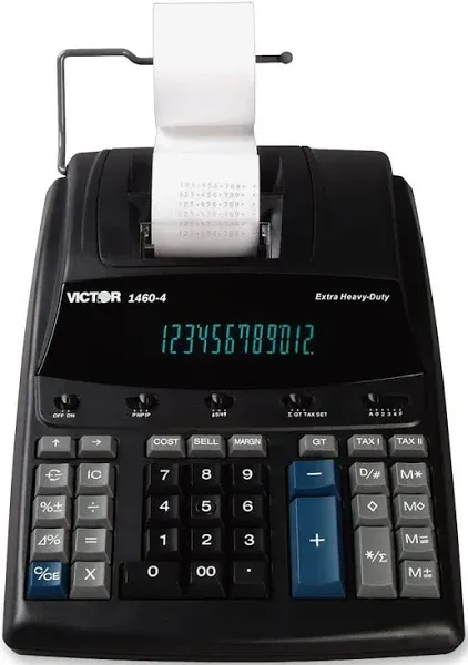 Victor 1460-4 12 Extra Heavy-Duty Printing Calculator, Black/Red Print