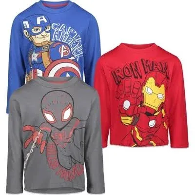 Marvel Avengers Toddler Boys 3 Pack Long Sleeve Graphic T-shirts 3T