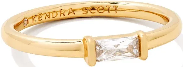 Kendra Scott White Crystal Gold #7 Band Ring - Juliette