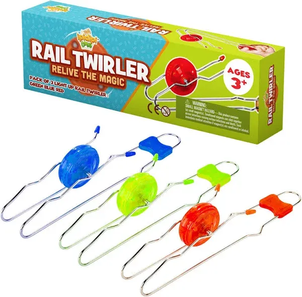 Retro Magic Rail Twirler 3 Pack Light Up Fidget Toy