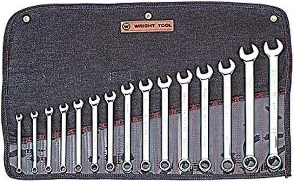 Combination Wrench WRIGHTGRIP® 2.0 15 Piece Set - 12 Point Metric Full Polish 7mm - 22mm