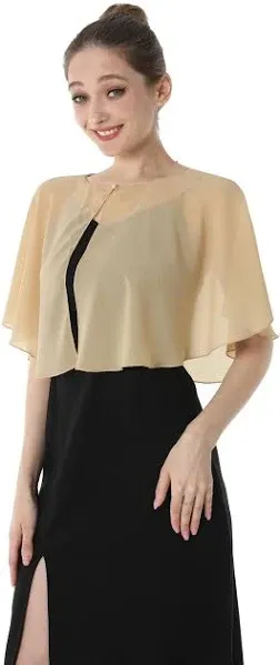 Soft Chiffon Capes Shawls Wraps Shrugs for Dresses Women Capelets Accessories...