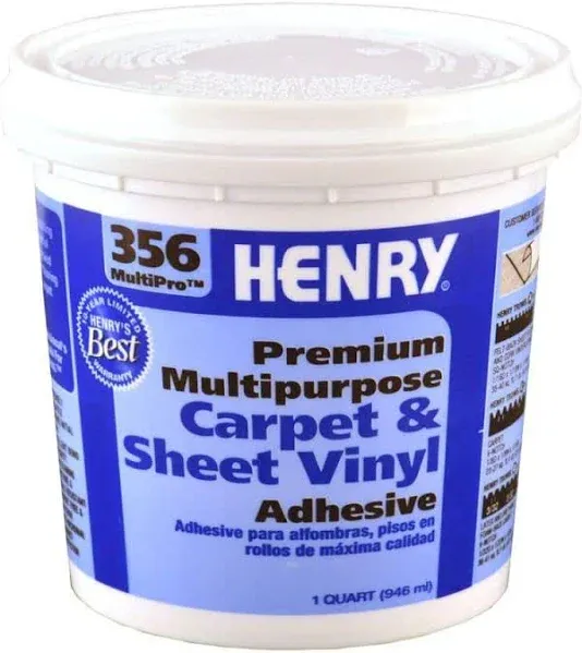 Henry 356 MultiPro Premium Multipurpose High Strength White Carpet & Sheet Vinyl Adhesive 1 qt