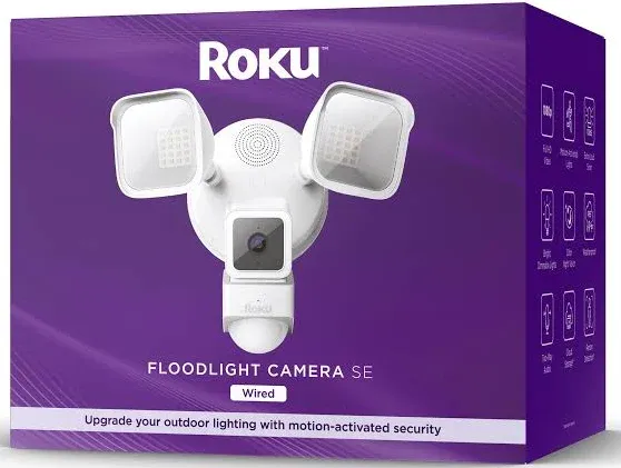 Roku Smart Home Floodlight Camera SE Wi-Fi - Connected j*