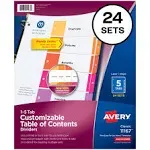 Avery - Customizable Toc Ready Index Multicolor Dividers, 5-Tab, Letter, 24 Sets