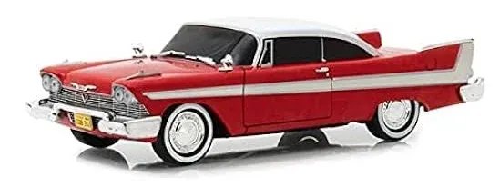 1958 PLYMOUTH FURY RED &#034;CHRISTINE&#034; 1983 MOVIE 1/24 DIECAST CAR GREENLIGHT 84071