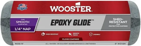 Wooster Epoxy Glide R232 Roller Cover 9&#034; Smooth Surfaces 1/4&#034; NAP Shed Resistant