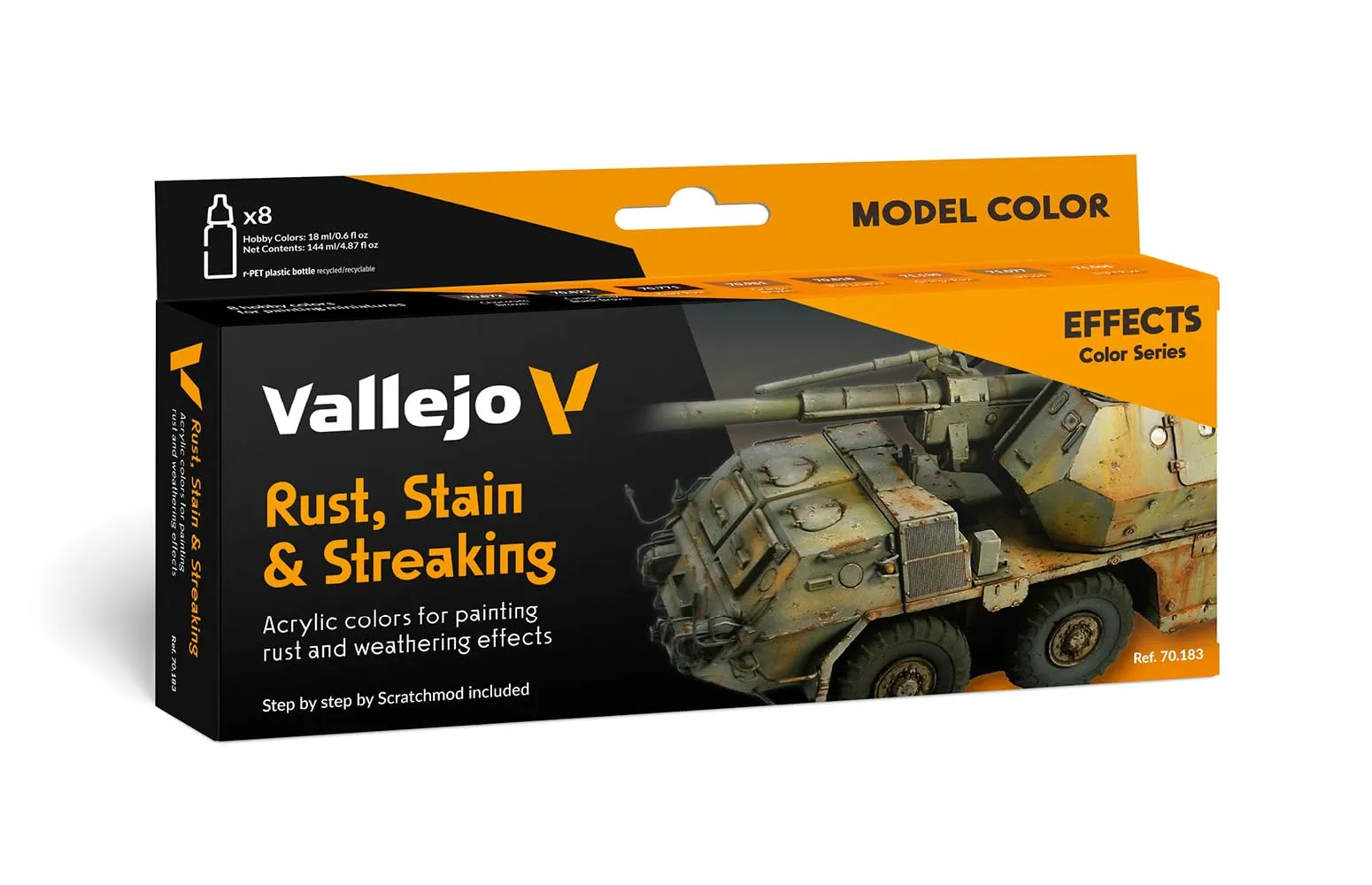 Model Color Vallejo Rust, Stain and Streaking Set Paint Set Model Color