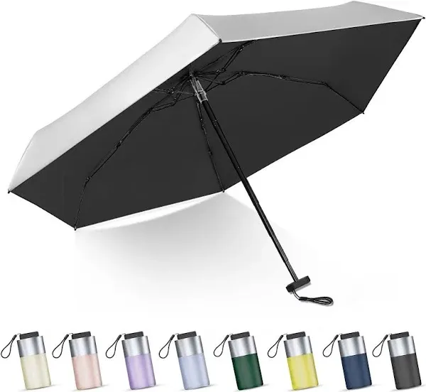 LEAGERA Mini Umbrella for Purse - UPF 50+ UV Blocker Sun Protection Umbrella, Small Micro Travel Parasol Design for Women