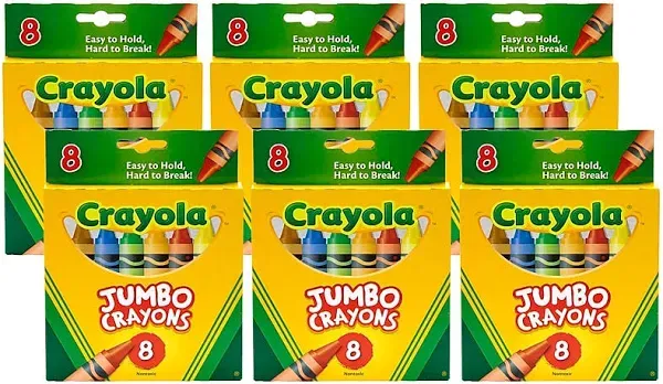 Crayola Jumbo Crayons 8 Per Box (6 Boxes)