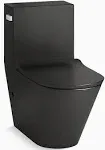 Kohler 22378 Brazn One-Piece Compact Elongated Toilet with Skirted Trapway, Dual-Flush - Honed Black