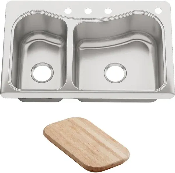 KOHLER Staccato 33" Top-Mount Double-Bowl Kitchen Sink