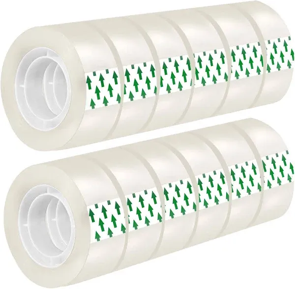 MJUNM 12 Rolls Transparent Tape Refills