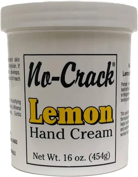 No-Crack Lemon Hand Cream, 16 ounce Jar