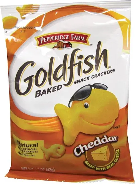 Pepperidge Farm 13539 Goldfish Crackers, Cheddar, PPF13539