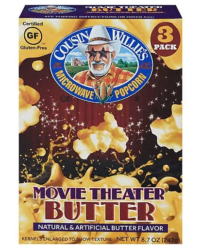 Cousin Willie's Movie Theater Butter Microwave Popcorn