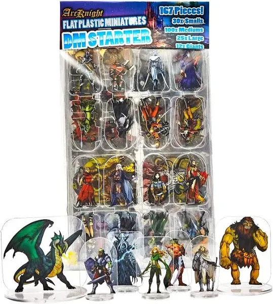 5e Flat Plastic Miniatures - 167pc DM Starter Set