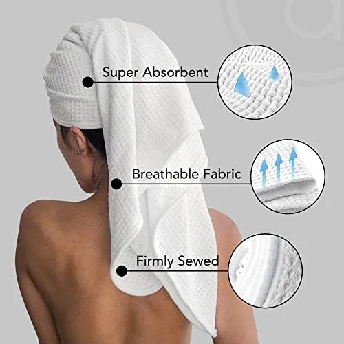 Microfiber Hair Towel - Premium Anti Frizz Hair Drying Wrap for Women &amp; Men -...