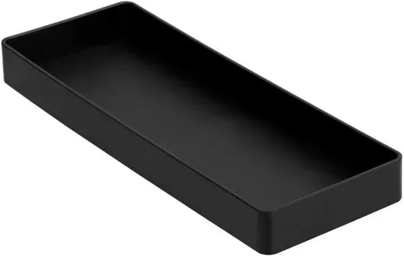 Amazon Basics Rectangular Plastic Desk Organizer with Half Accessory Tray