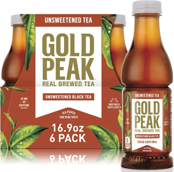 Gold Peak Tea, Unsweetened Black, Real Brewed