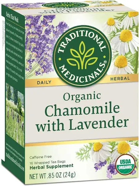 Traditional Medicinals Chamomile with Lavender Herbal Tea Organic