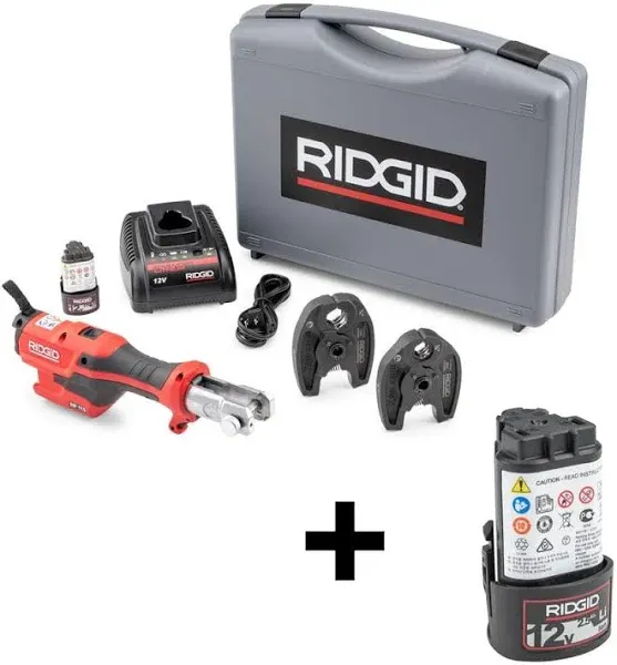 Ridgid 72553 Mini Press Tool RP-115 Battery Kit with ProPress Jaws