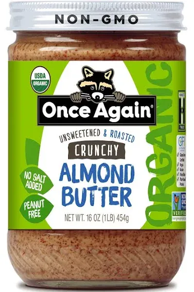 Once Again Organic Almond Butter, Creamy Lightly Toasted - 16 oz jar