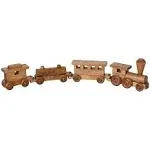 AmishToyBox.com Amish-Made Wooden Toy Train Play Set, 24" Long