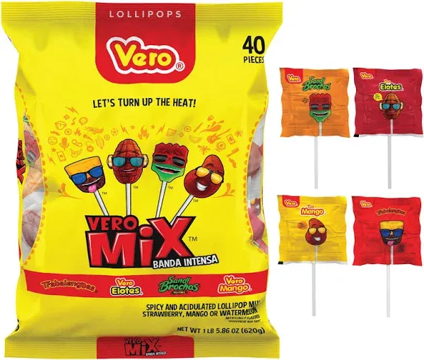 Vero Mix Banda Fuego Assorted Flavors Lollipop