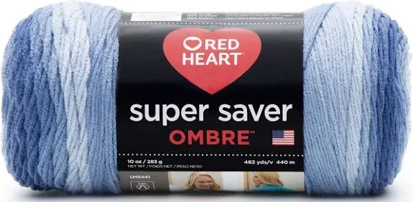 Red Heart Super Saver Ombre Yarn-True Blue