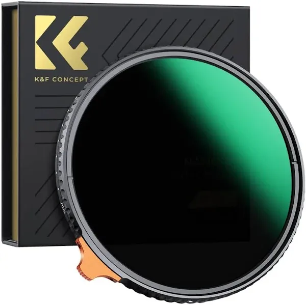 K&F Concept 55mm Variable ND Filter ND2-ND400 (1-9 Stops) with Putter HD 28 Multi-Layer Coatings Import AGC Glass Adjustable Neutral Density Filter for Camera Lens