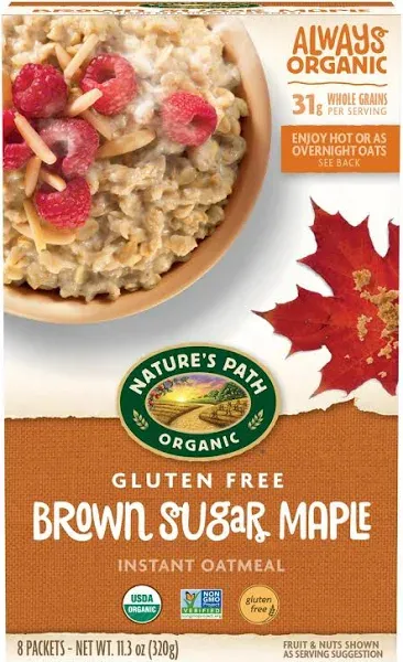 NATURES PATH Brown Sugar Maple Oatmeal 8 Pack, 40 GR