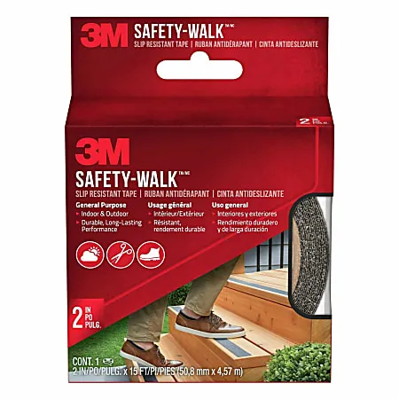 3M™ Safety-Walk Slip Resistant Tape, 610B-R2X180, Black, 2 in x 15 ft