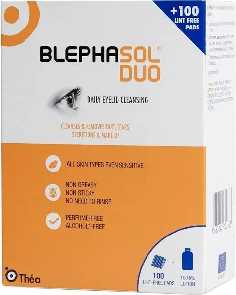 Blephasol Duo Pack Containing 100ml Lotion Plus 100 Pads