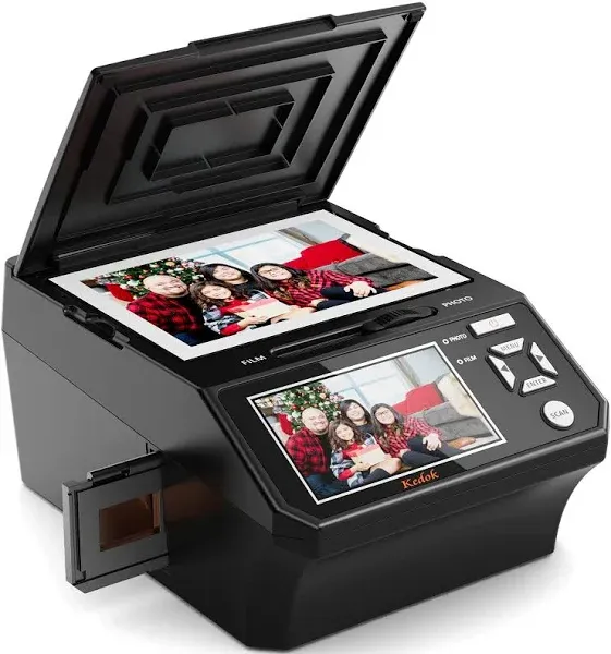 Photo,NameCard,Slide & Negative Scanner with Large 5" LCD Screen,Film and Slide Digitizer-Convert 35mm,110 Film/Photo(3R,4R,5R)/NameCard to 22MP Digital JPEG-8GB SD Card Included