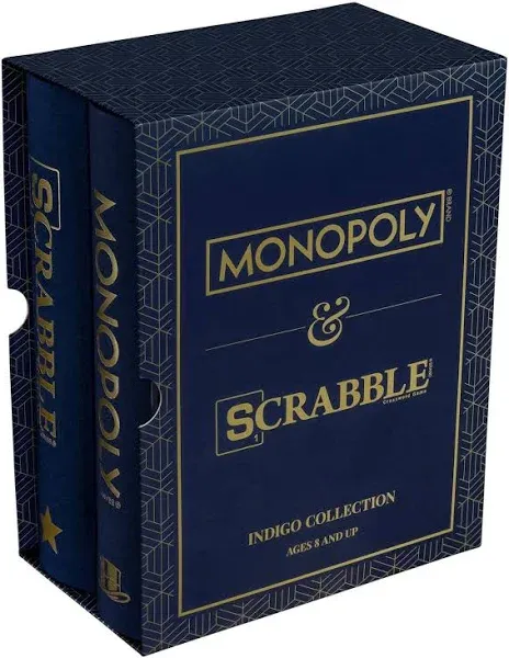 Monopoly &amp; Scrabble Indigo Bookshelf Game Collection Sealed