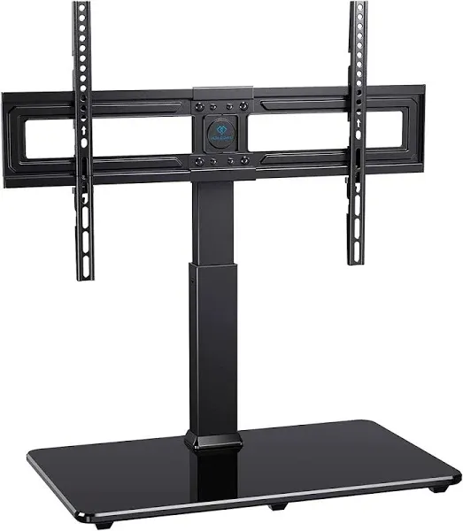 Perlesmith Universal TV Stand for 37-75 inch TVS - Height Adjustable, Swivel Base, Wire Management PSTVS02