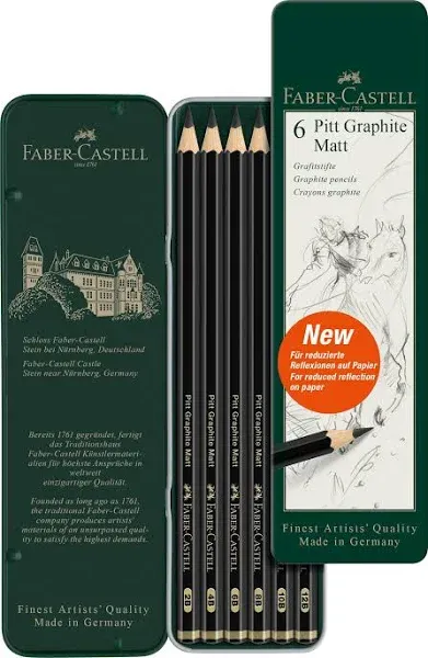 Faber-Castell Pitt Graphite Matte Pencils - Set of 6