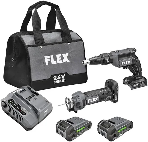 FLEX Brushless Drywall Screw Gun & Cut Out Tool Combo Kit