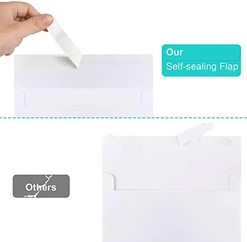 50 Pack White Envelopes 5x7 Inch for Invitations Photos Postcards Mailings