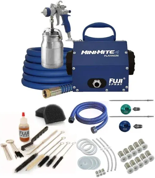 Fuji 2904-T70 Mini-Mite 4 PLATINUM HVLP Paint Spray System + ACCESSORIES