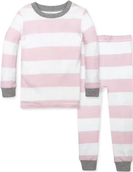 Burt's Bees Baby Baby Girls' Pajamas, Tee and Pant 2-piece Pj Set, 100% Organic Cotton